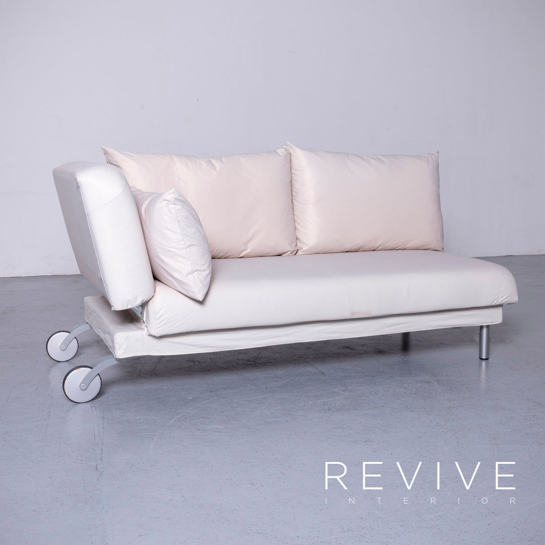 Brühl four-two Designer Stoff Sofa Weiß Funktion Couch Bett #6522