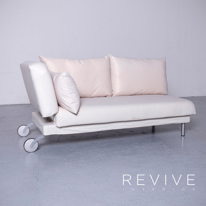 Brühl four-two Designer Stoff Sofa Weiß Funktion Couch Bett #6522