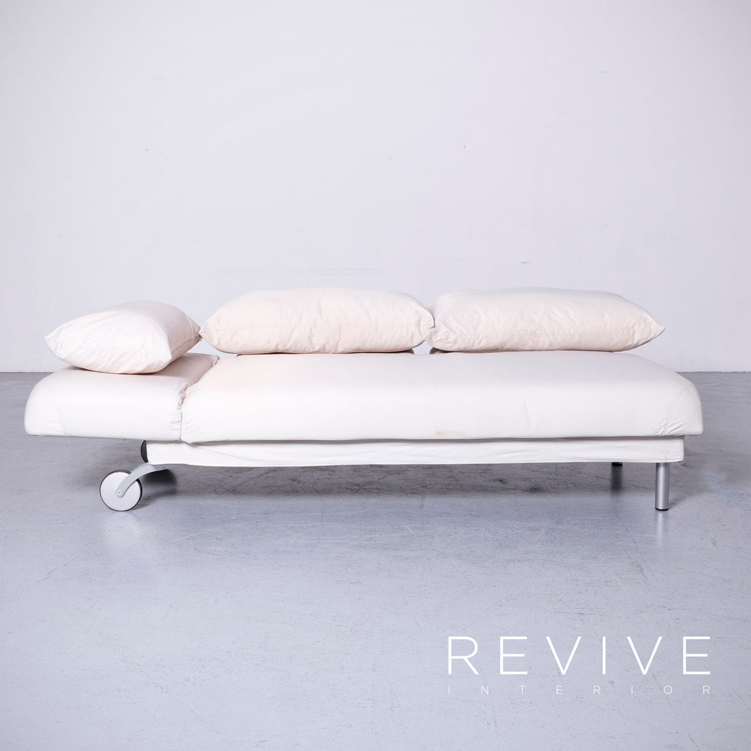 Brühl four-two Designer Stoff Sofa Weiß Funktion Couch Bett #6522