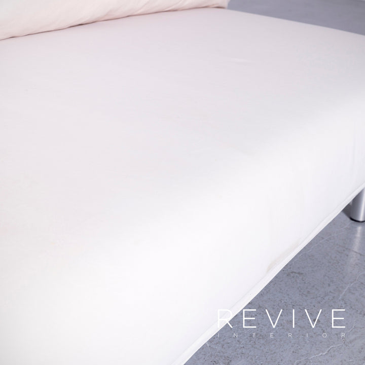 Brühl four-two Designer Stoff Sofa Weiß Funktion Couch Bett #6522