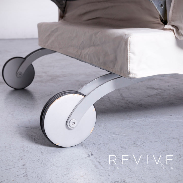 Brühl four-two Designer Stoff Sofa Weiß Funktion Couch Bett #6522