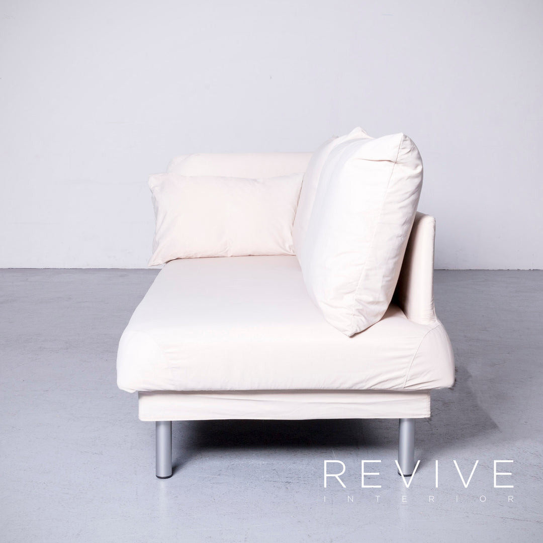 Brühl four-two Designer Stoff Sofa Weiß Funktion Couch Bett #6522