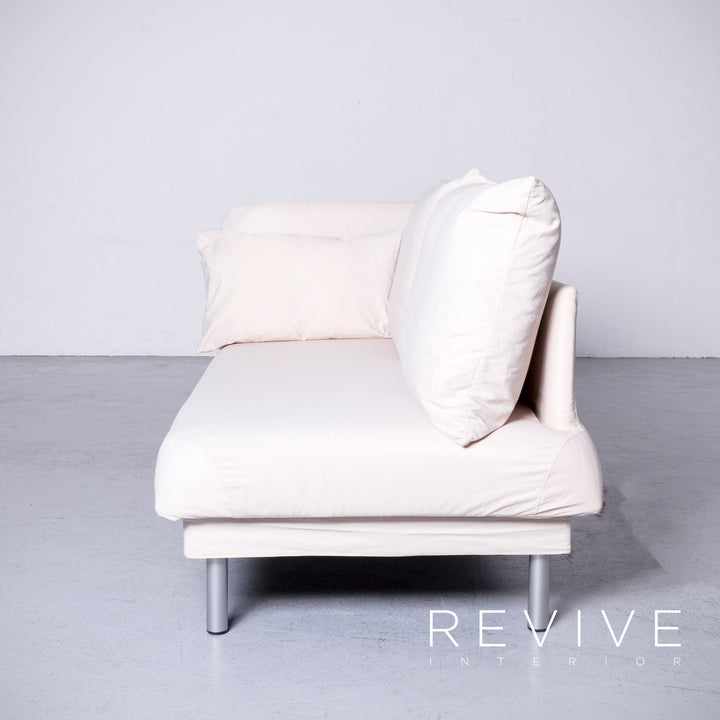 Brühl four-two Designer Stoff Sofa Weiß Funktion Couch Bett #6522