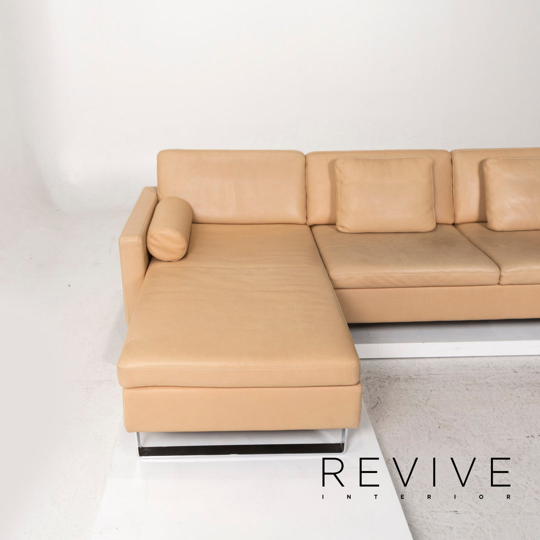 Brühl & Sippold Canapé d'angle en cuir Beige Fonction Canapé #13096