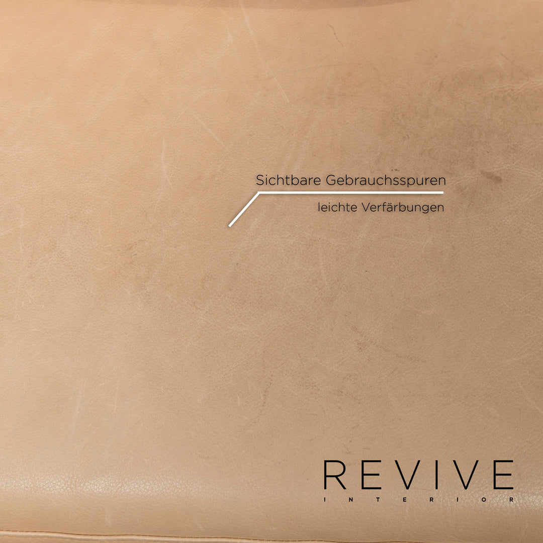 Brühl & Sippold Canapé d'angle en cuir Beige Fonction Canapé #13096