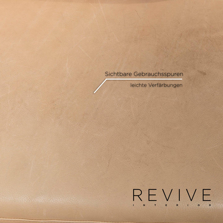 Brühl & Sippold Canapé d'angle en cuir Beige Fonction Canapé #13096