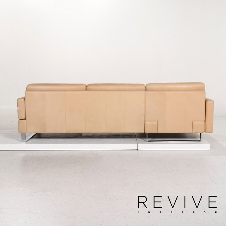 Brühl & Sippold Canapé d'angle en cuir Beige Fonction Canapé #13096