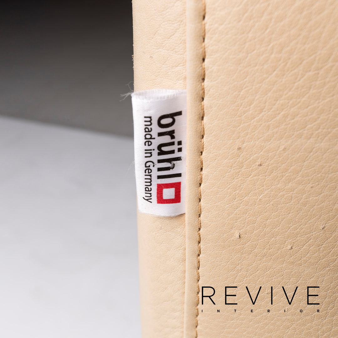 Brühl & Sippold Canapé d'angle en cuir Beige Fonction Canapé #13096