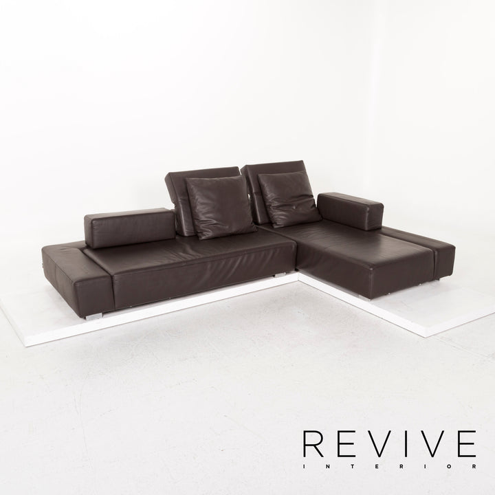 Brühl Leder Ecksofa Braun Dunkelbraun Funktion Couch #12714