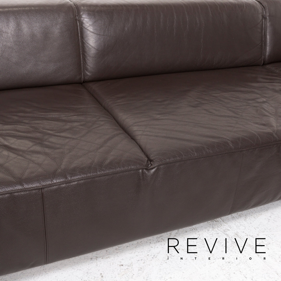 Brühl & Sippold Canapé d'angle en cuir marron marron foncé #12860