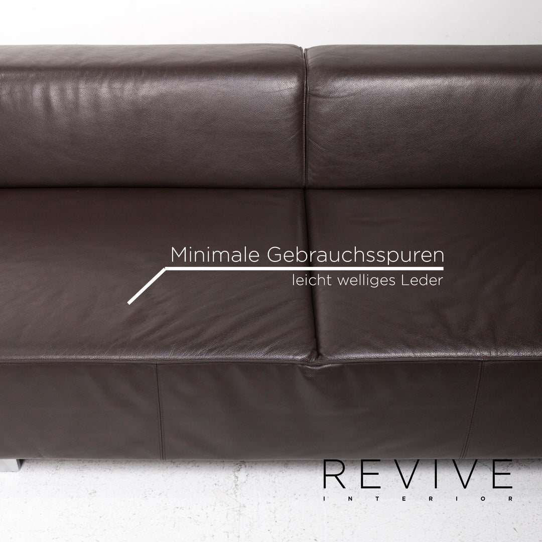 Brühl & Sippold Canapé d'angle en cuir marron marron foncé #12860