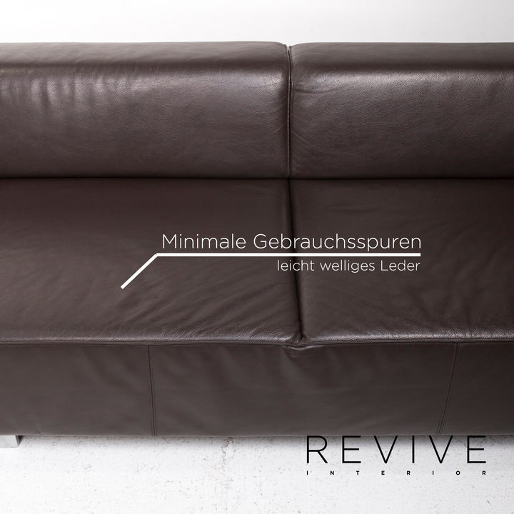 Brühl & Sippold Canapé d'angle en cuir marron marron foncé #12860