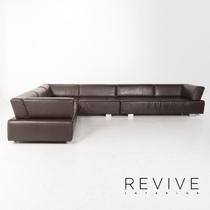 Brühl & Sippold Canapé d'angle en cuir marron marron foncé #12860