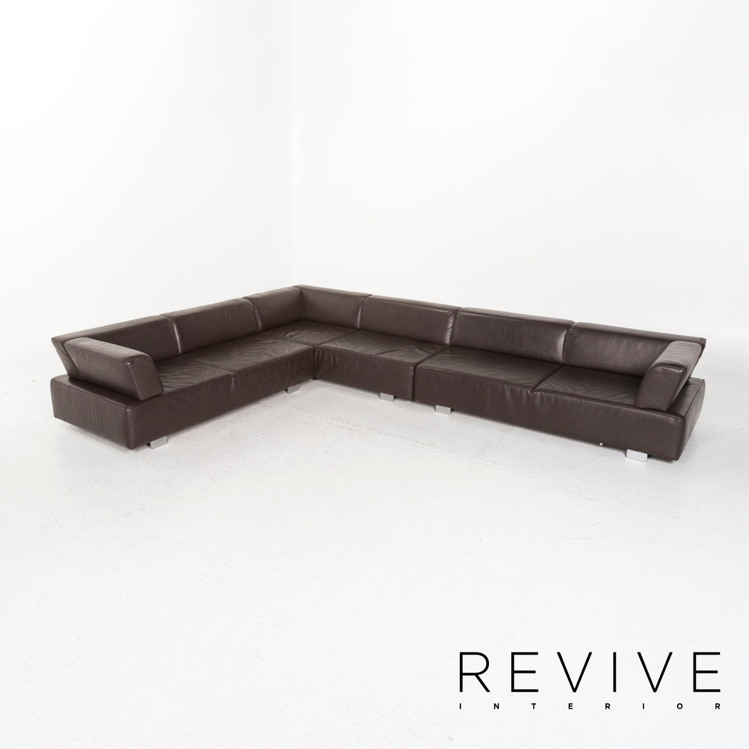 Brühl & Sippold Canapé d'angle en cuir marron marron foncé #12860