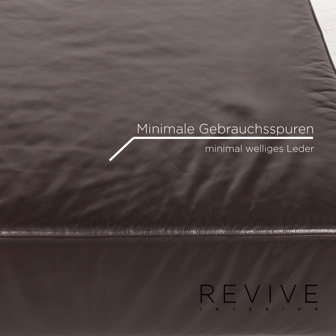 Brühl & Sippold Leder Ecksofa Sofa Garnitur Braun Dunkelbraun 1x Ecksofa 1x Hocker #13029