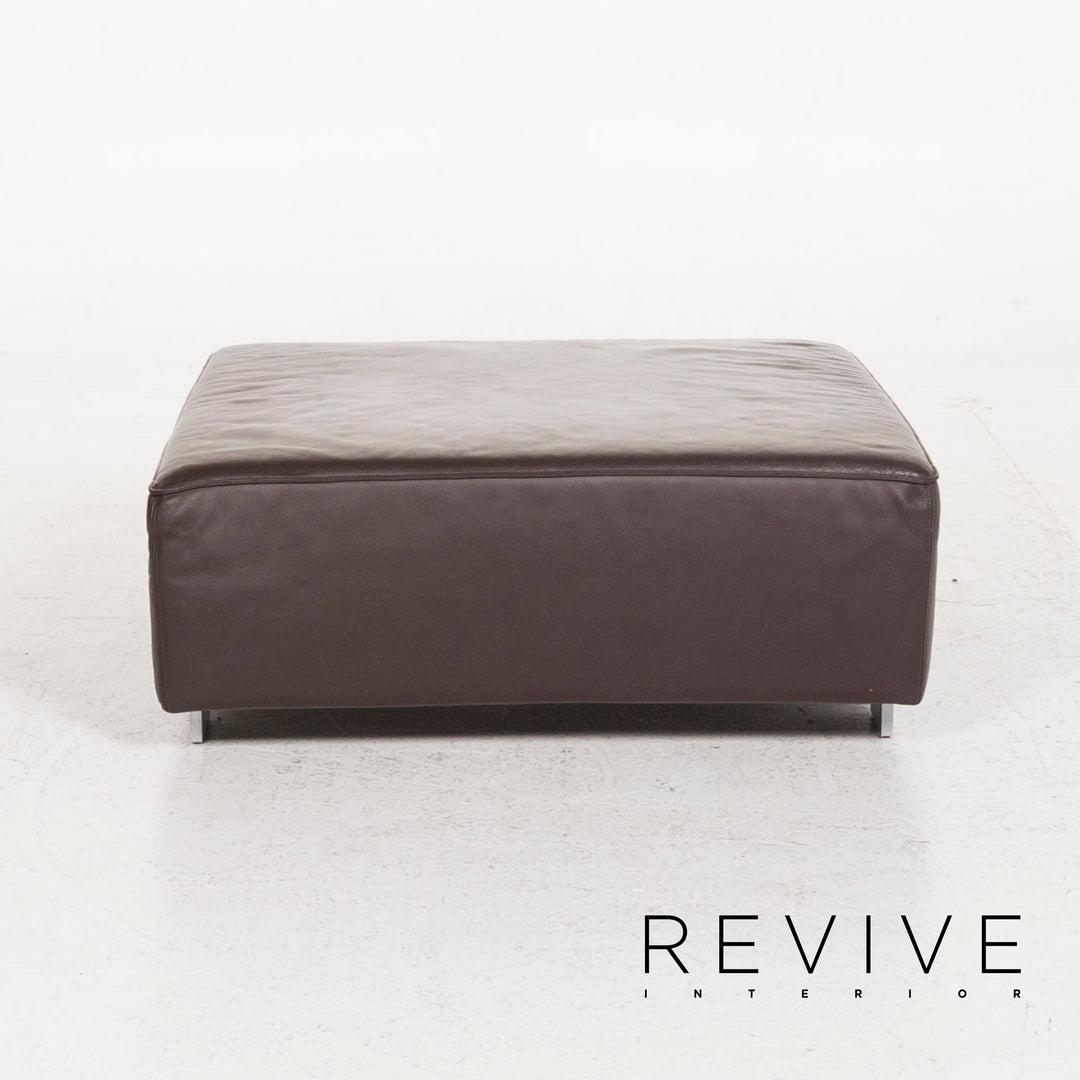 Brühl & Sippold Leder Ecksofa Sofa Garnitur Braun Dunkelbraun 1x Ecksofa 1x Hocker #13029