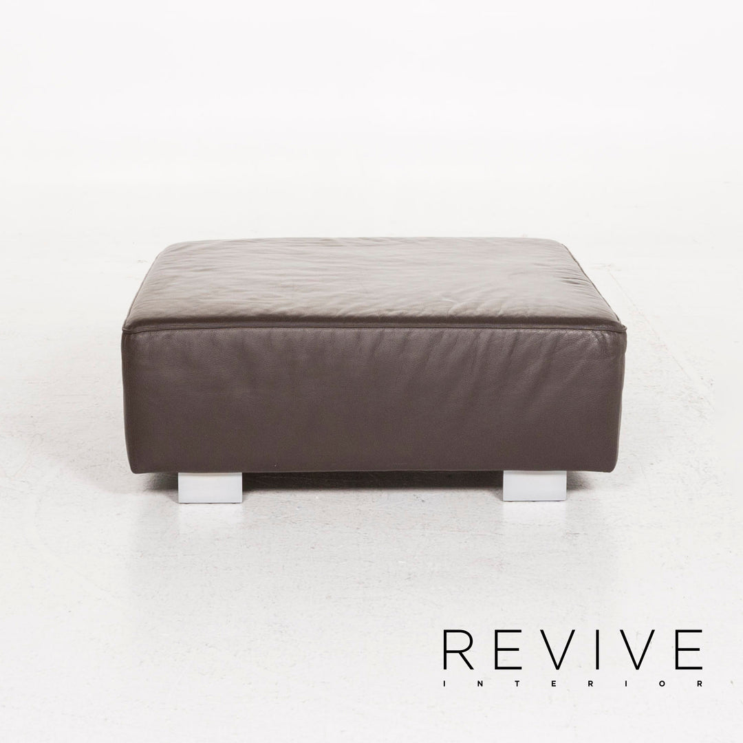 Brühl & Sippold Leder Hocker Braun Ottoman #12861