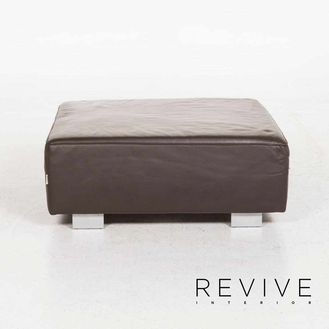 Brühl & Sippold Leder Hocker Braun Ottoman #12861