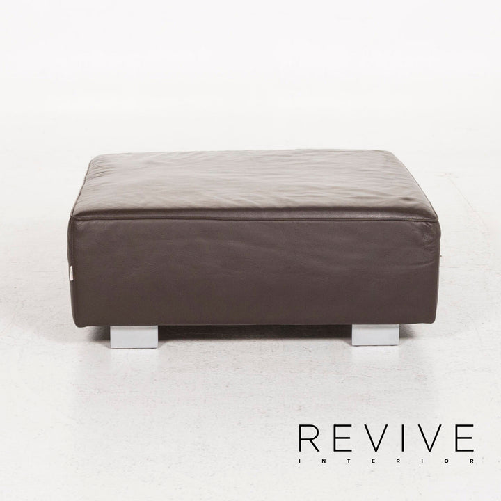 Brühl & Sippold Leder Hocker Braun Ottoman #12861
