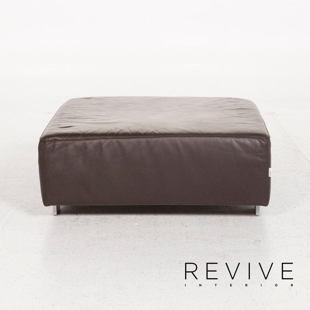 Brühl & Sippold Leder Hocker Braun Ottoman #12861