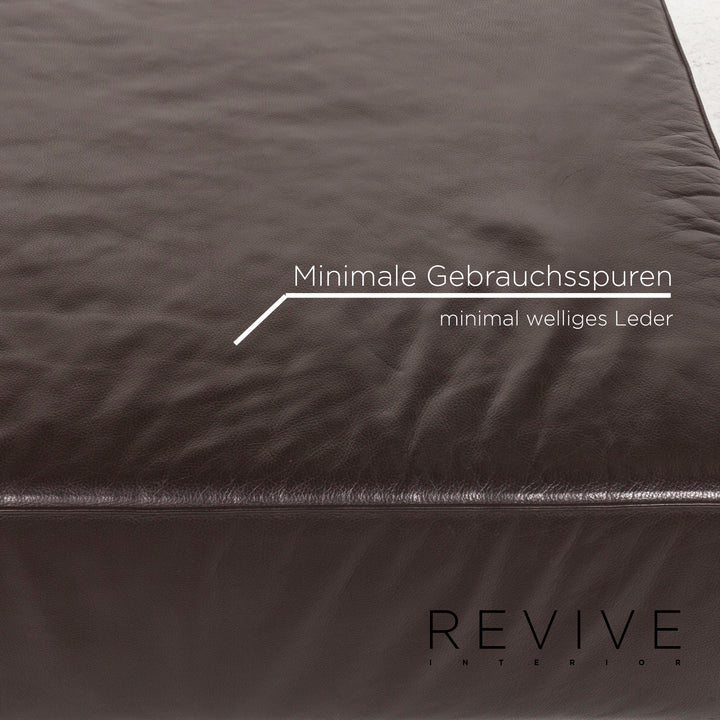 Brühl & Sippold Leder Hocker Braun Ottoman #12861