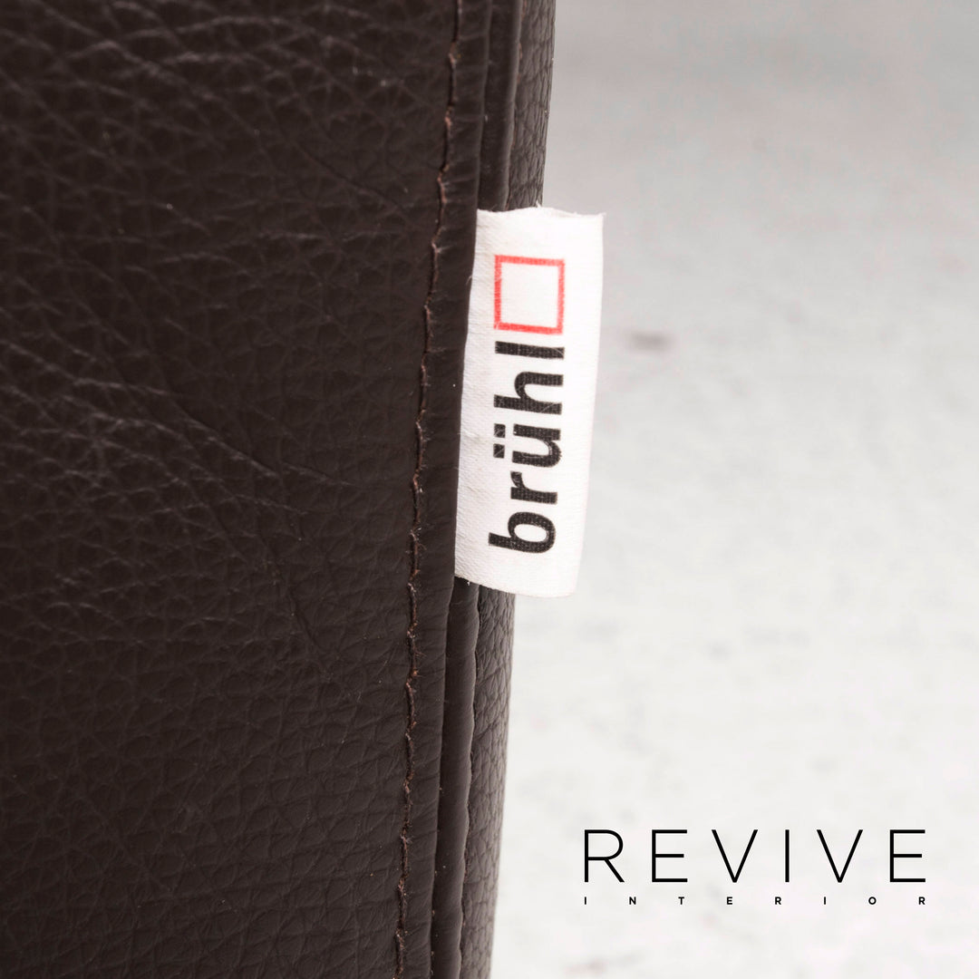 Brühl & Sippold Leder Hocker Braun Ottoman #12861