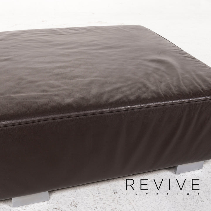 Brühl & Sippold Leder Hocker Braun Ottoman #12861