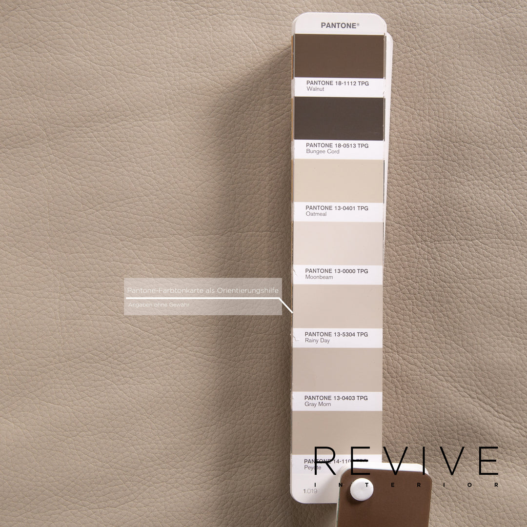 Brühl & Sippold Leder Hocker Grau Graubeige Ottoman #13765