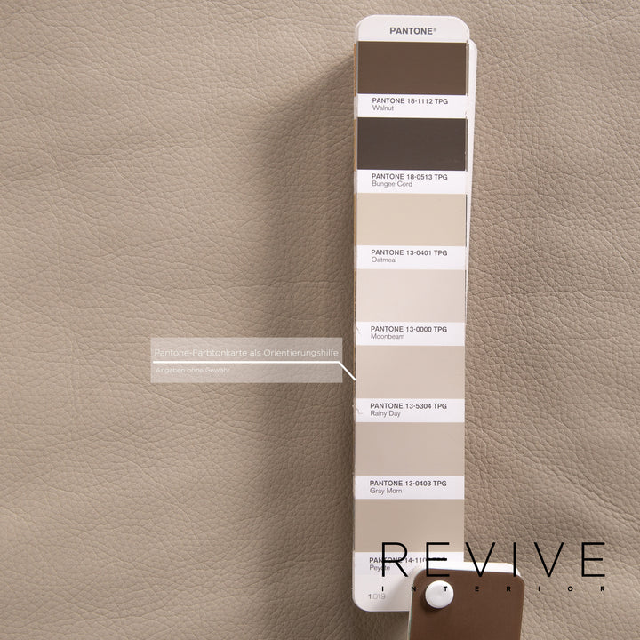 Brühl & Sippold Leder Hocker Grau Graubeige Ottoman #13765