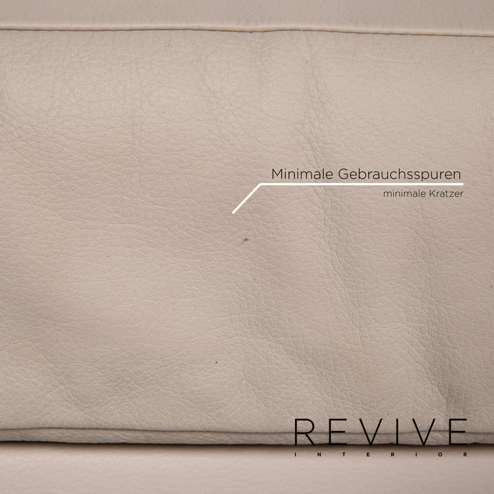 Brühl & Sippold Leder Hocker Grau Graubeige Ottoman #13765