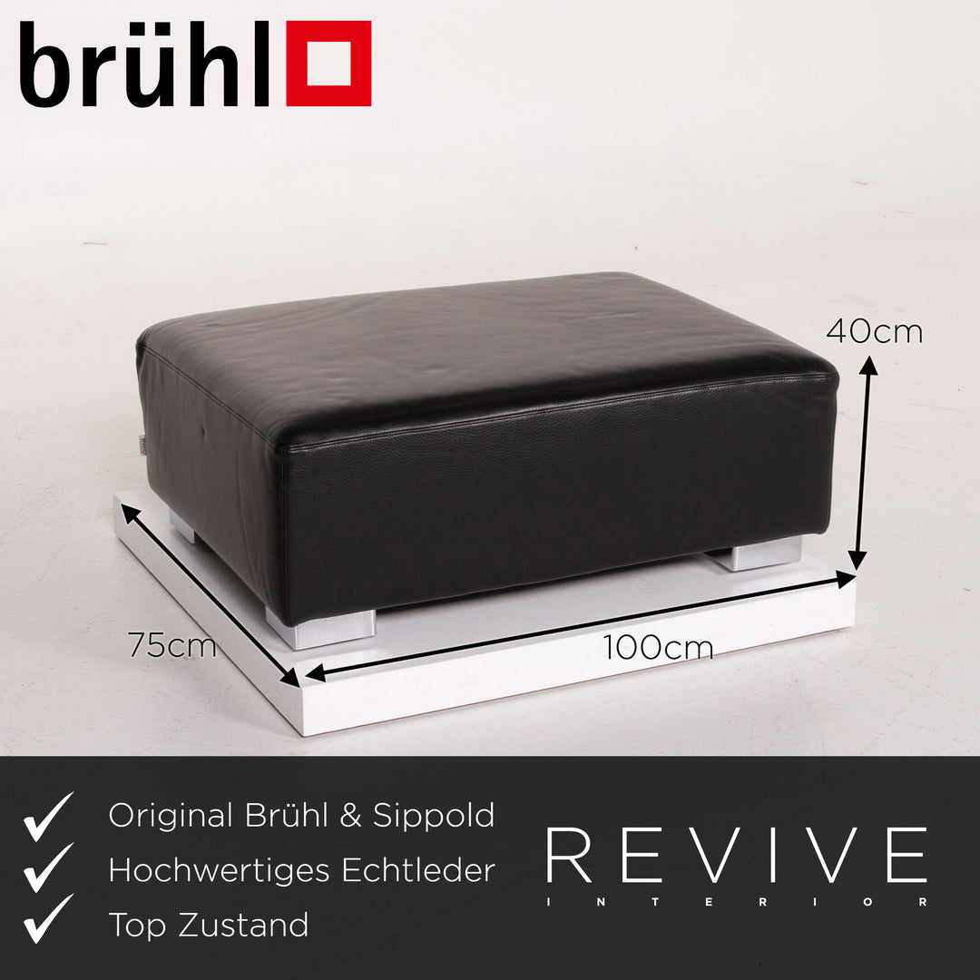 Brühl & Sippold Leder Hocker Schwarz #13972