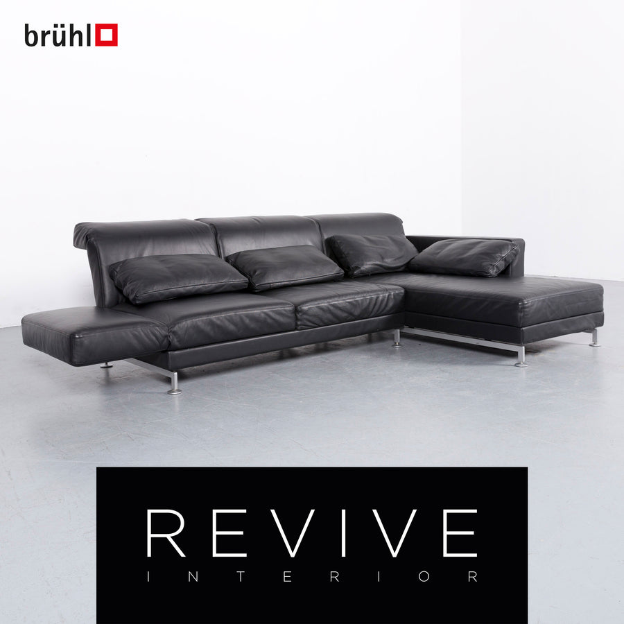 Brühl Moule Leder Ecksofa Schwarz Funktion Couch Echtleder #5883