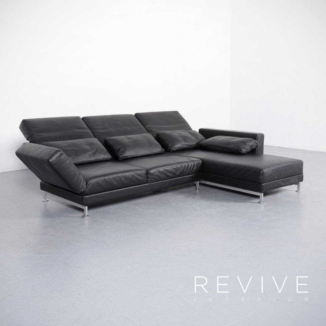 Brühl Moule Leder Ecksofa Schwarz Funktion Couch Echtleder #5883