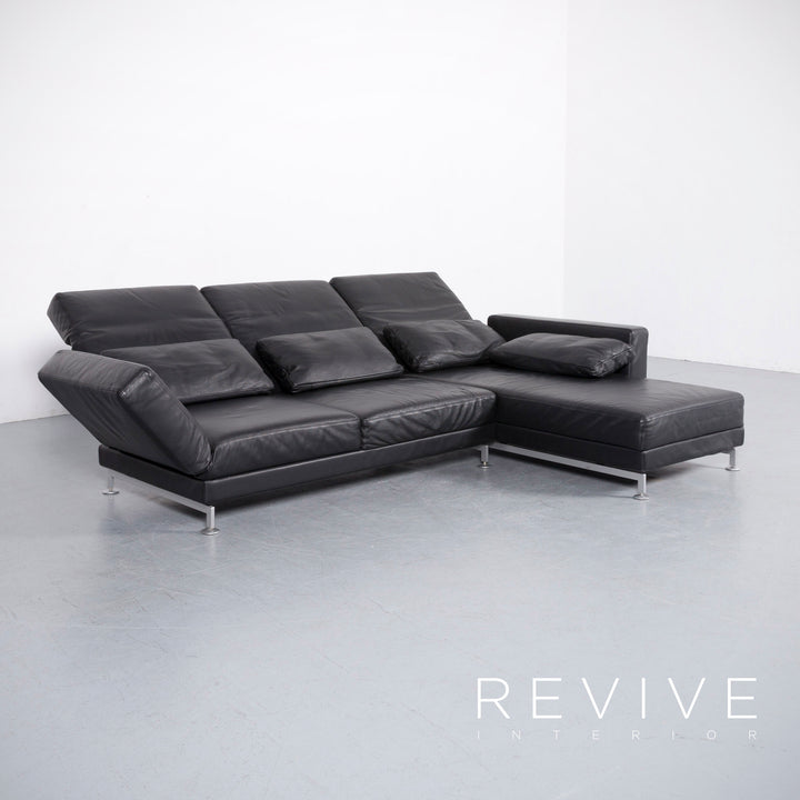 Brühl Moule Leder Ecksofa Schwarz Funktion Couch Echtleder #5883