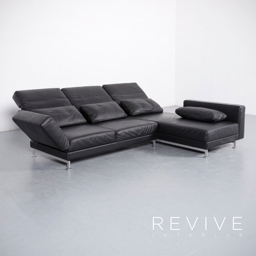 Brühl Moule Leder Ecksofa Schwarz Funktion Couch Echtleder #5883