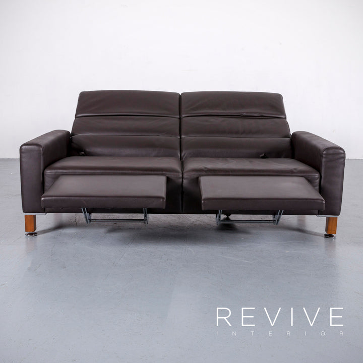 Brühl Leder Sofa Braun Zweisitzer Couch Funktion Echtleder #6137