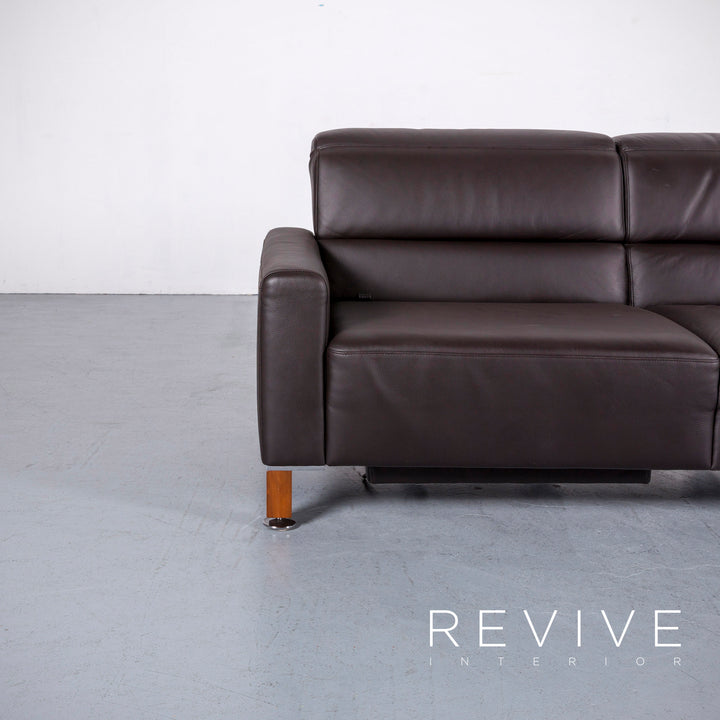 Brühl Leder Sofa Braun Zweisitzer Couch Funktion Echtleder #6137