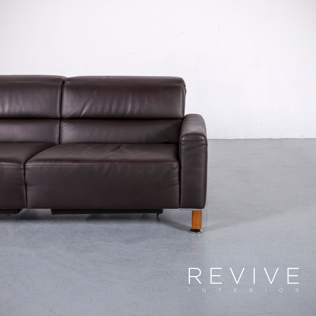 Brühl Leder Sofa Braun Zweisitzer Couch Funktion Echtleder #6137