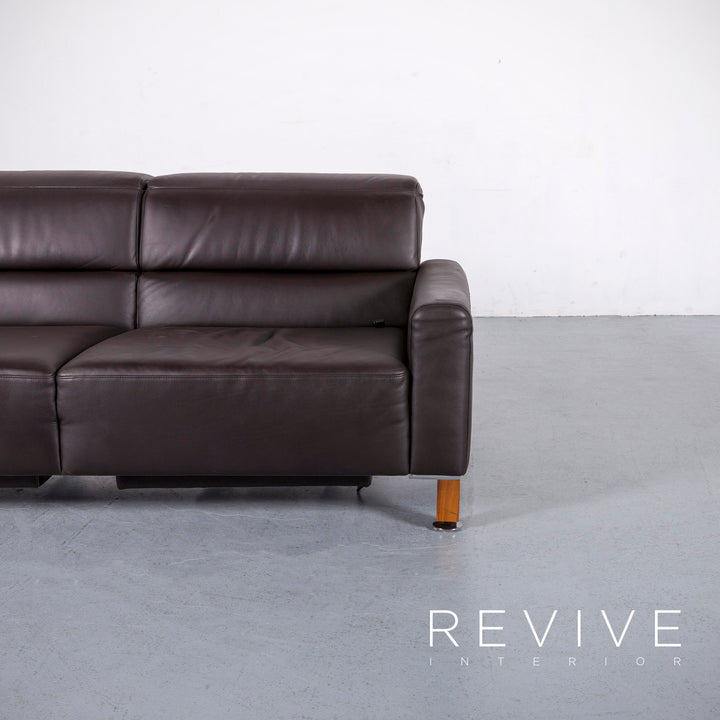 Brühl Leder Sofa Braun Zweisitzer Couch Funktion Echtleder #6137