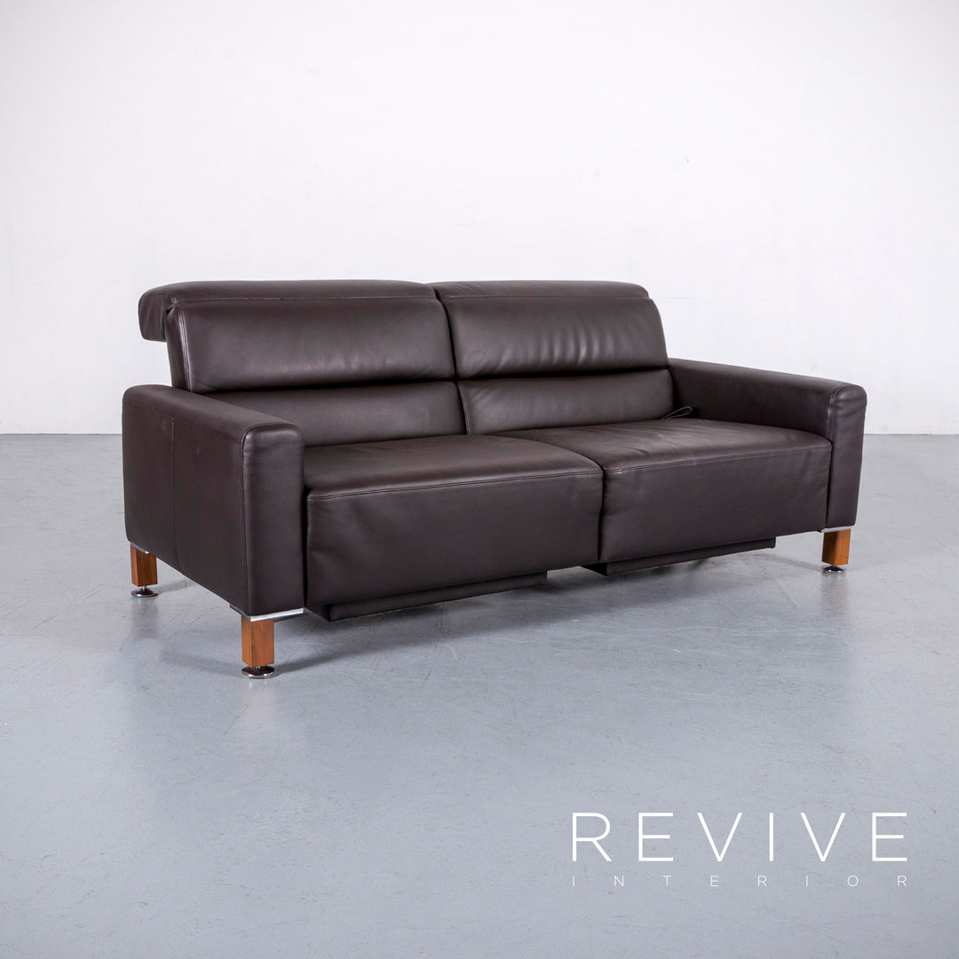 Brühl Leder Sofa Braun Zweisitzer Couch Funktion Echtleder #6137