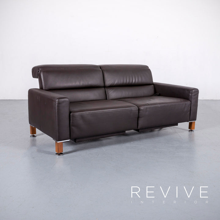 Brühl Leder Sofa Braun Zweisitzer Couch Funktion Echtleder #6137