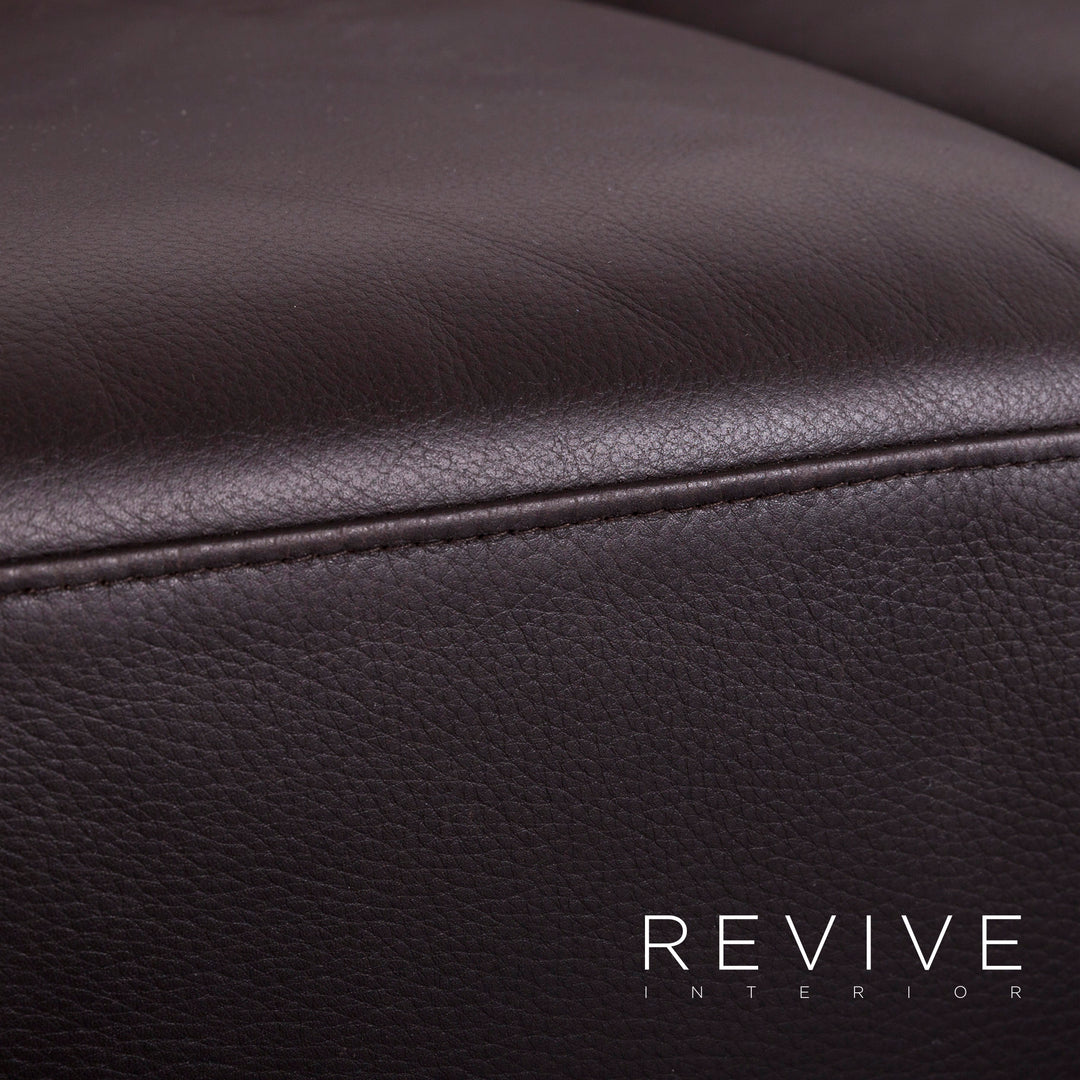 Brühl Leder Sofa Braun Zweisitzer Couch Funktion Echtleder #6137