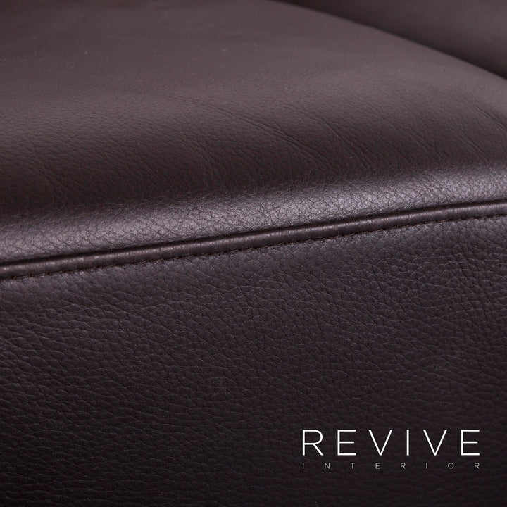 Brühl Leder Sofa Braun Zweisitzer Couch Funktion Echtleder #6137