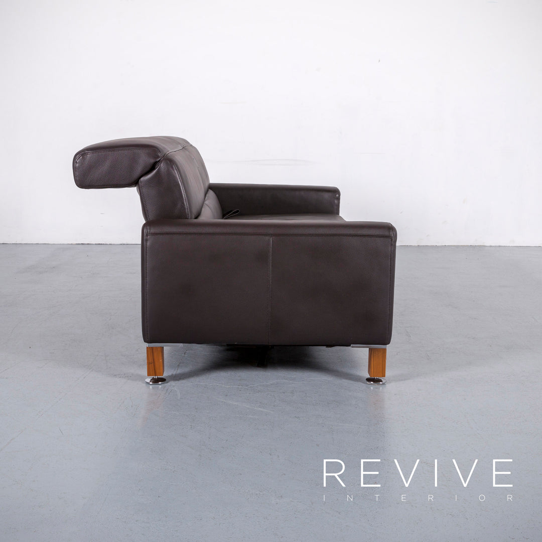 Brühl Leder Sofa Braun Zweisitzer Couch Funktion Echtleder #6137