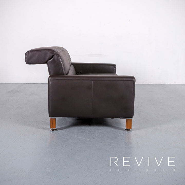 Brühl Leder Sofa Braun Zweisitzer Couch Funktion Echtleder #6137