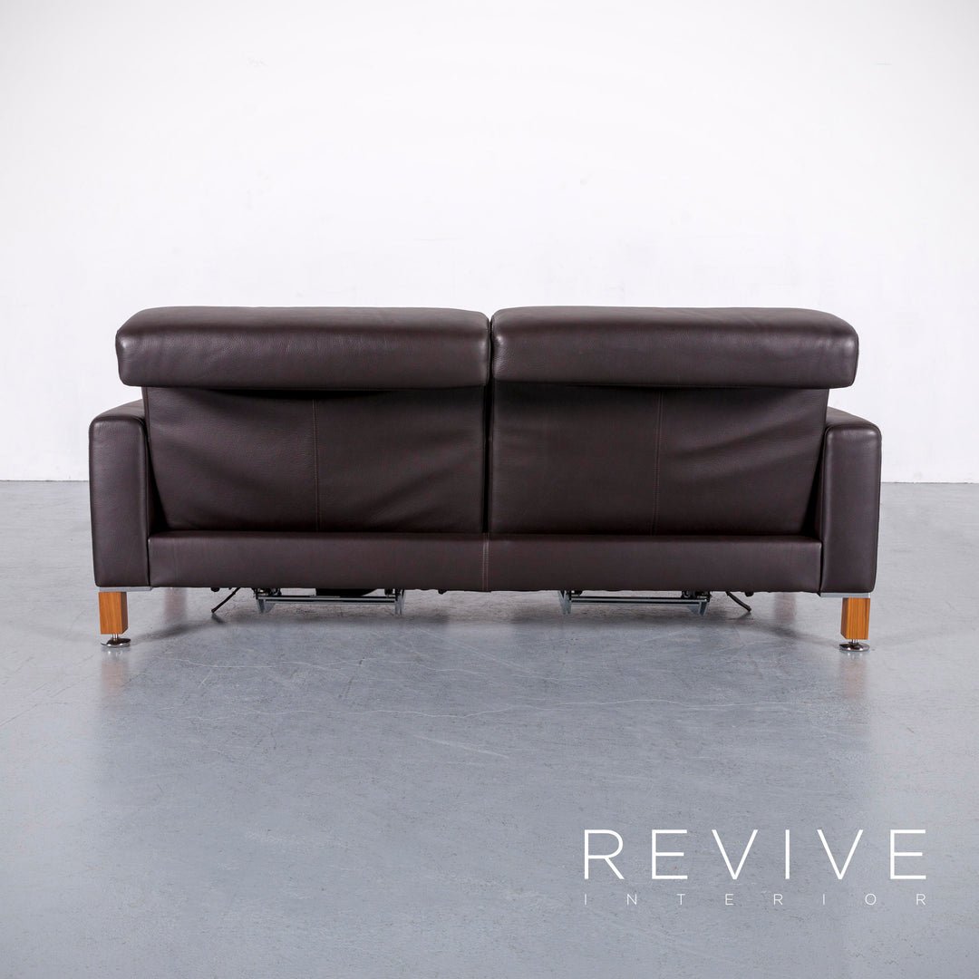 Brühl Leder Sofa Braun Zweisitzer Couch Funktion Echtleder #6137