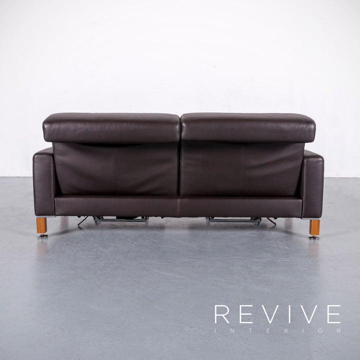 Brühl Leder Sofa Braun Zweisitzer Couch Funktion Echtleder #6137