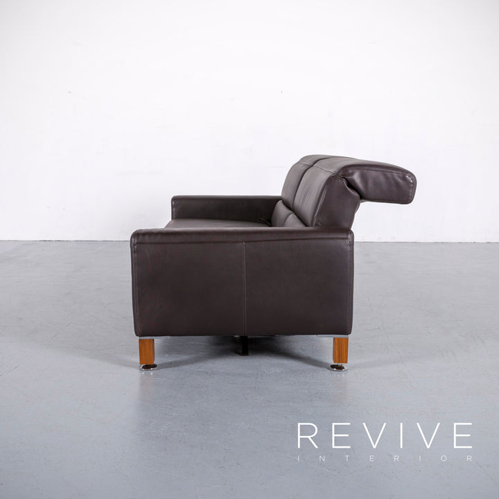 Brühl Leder Sofa Braun Zweisitzer Couch Funktion Echtleder #6137