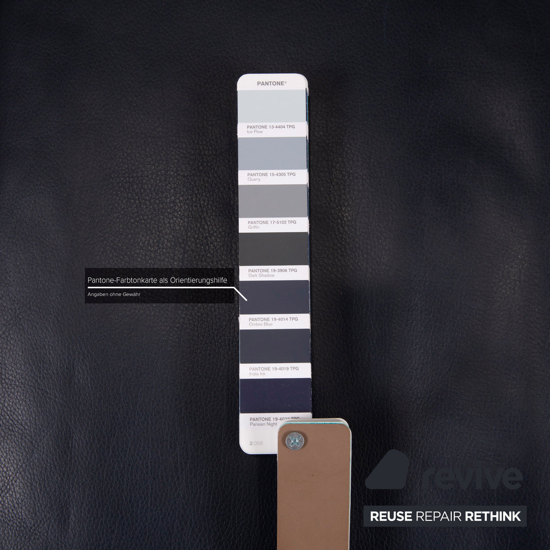 Brühl & Sippold Leder Sofa Dunkelblau Ecksofa Stoff Weiß #15233