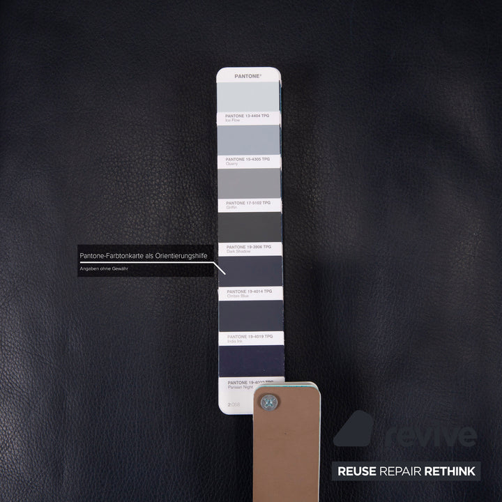 Brühl & Sippold Leder Sofa Dunkelblau Ecksofa Stoff Weiß #15233